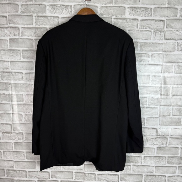 Hugo Boss Solid Black 4 Button Virgin Wool Blazer Suit Jacket Mens 42R - Picture 4 of 10